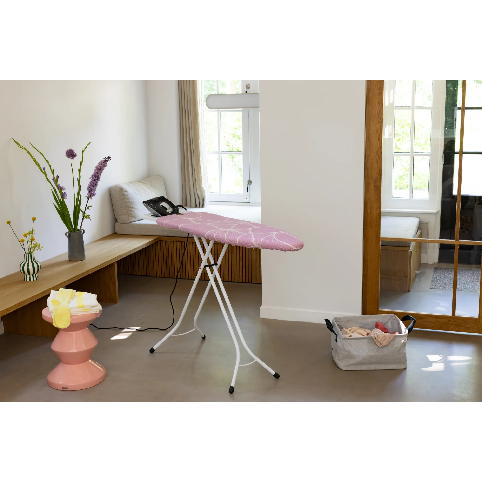 Brabantia Strijkplank B, 124x38 cm, strijkerhouder - Lilac Waves - Image 6