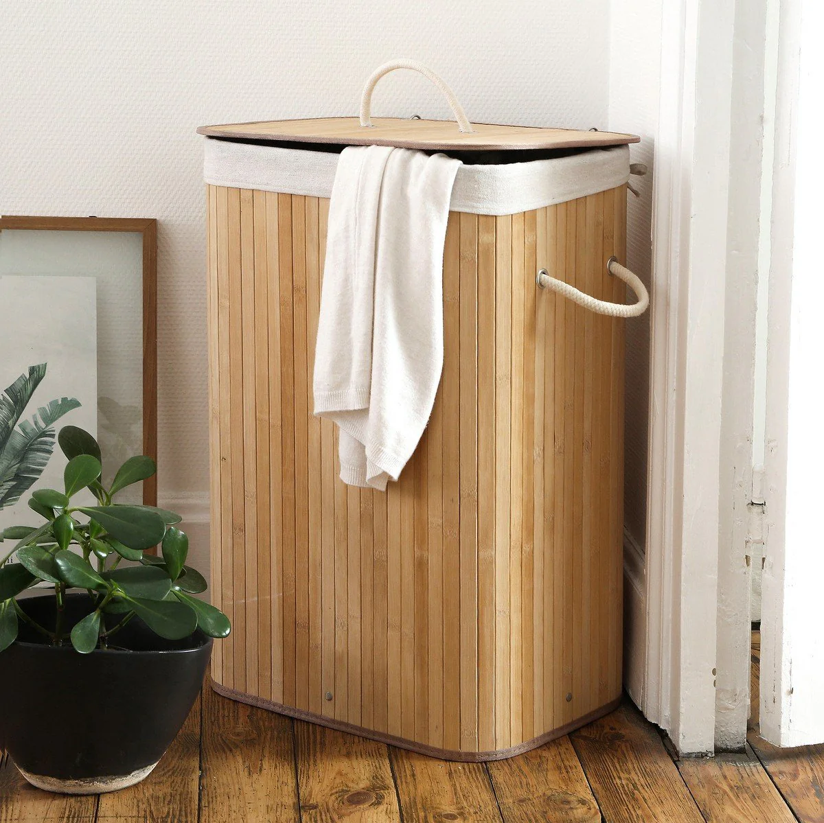 Calicosy - Rechthoekige bamboe wasmand 70L - H60 cm - H60 cm - Image 3