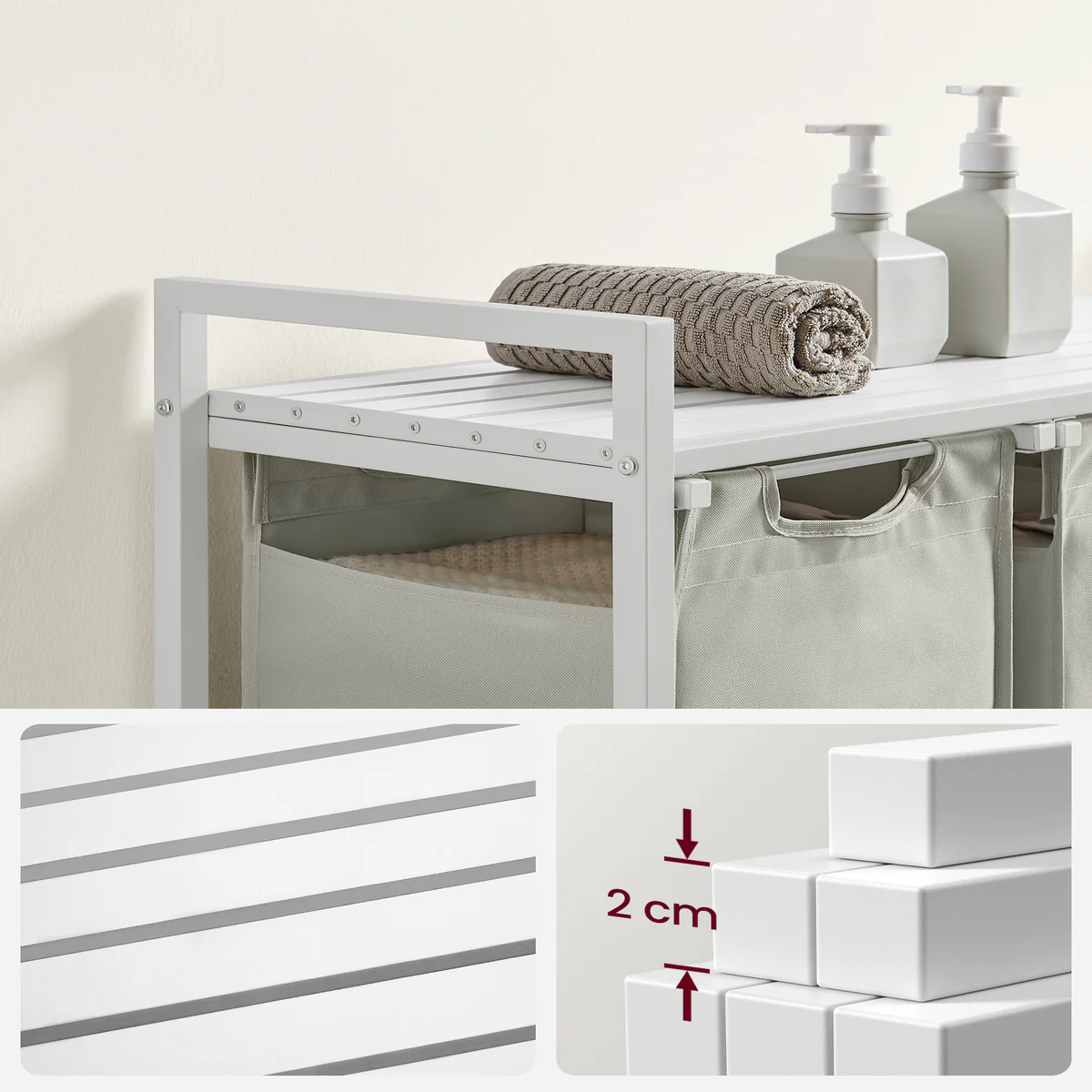 Calicosy - Wasmand 3 compartimenten - H72 cm - Image 7