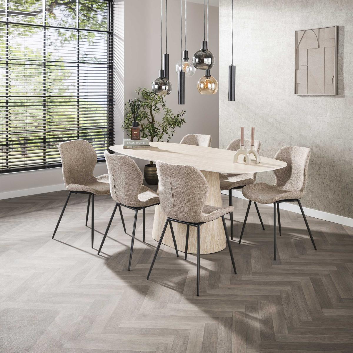 Fraaai - Giordano eettafel - deens ovaal - 180 cm - travertin look - Image 3