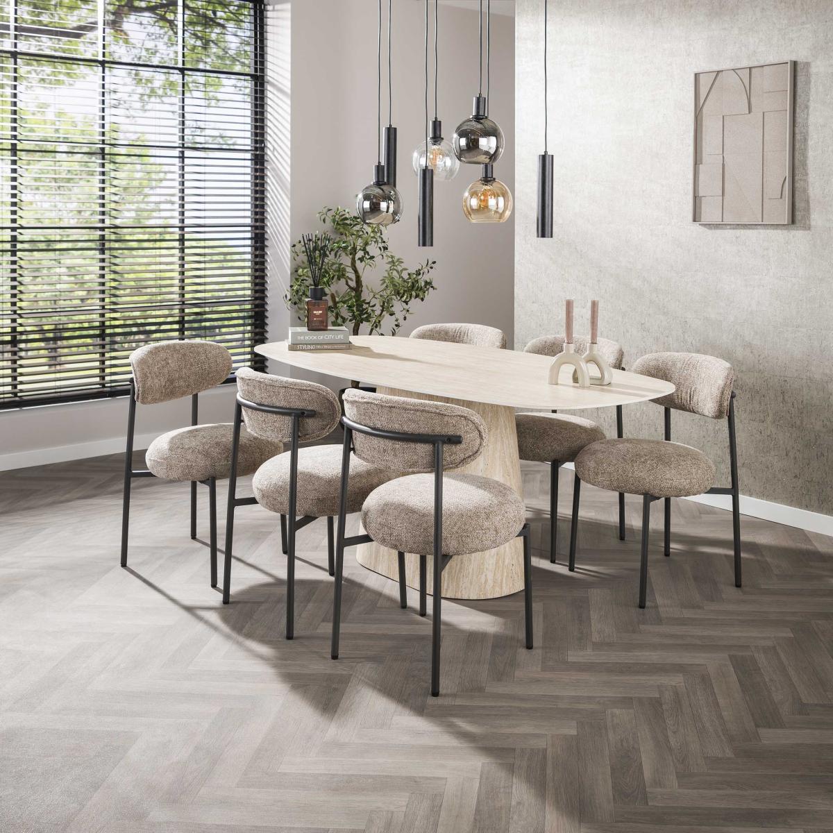 Fraaai - Giordano eettafel - deens ovaal - 180 cm - travertin look - Image 4