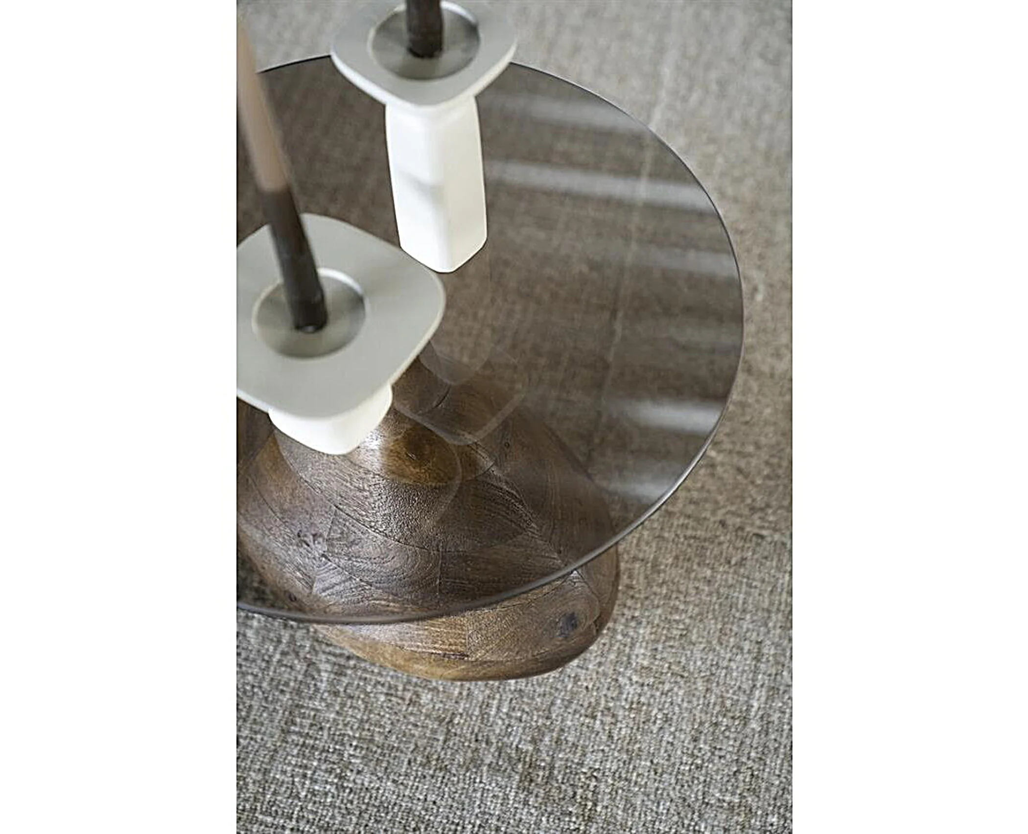 FurniLux Side table Bond - brown - 50x50x11 cm | 41x41x27 - Image 3