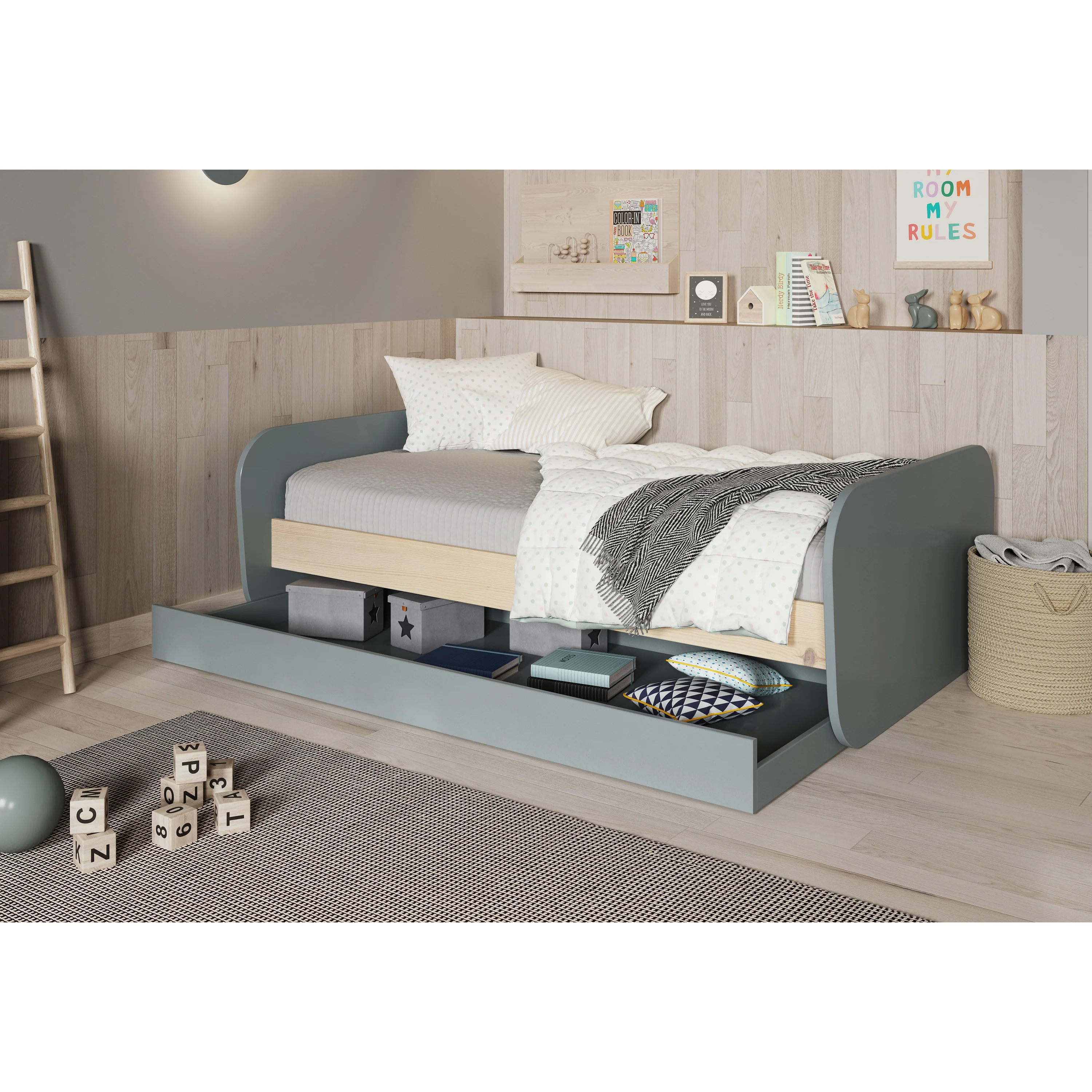 Marckeric - Bed Esteban - Groen - 205.4x102x65cm - Image 12
