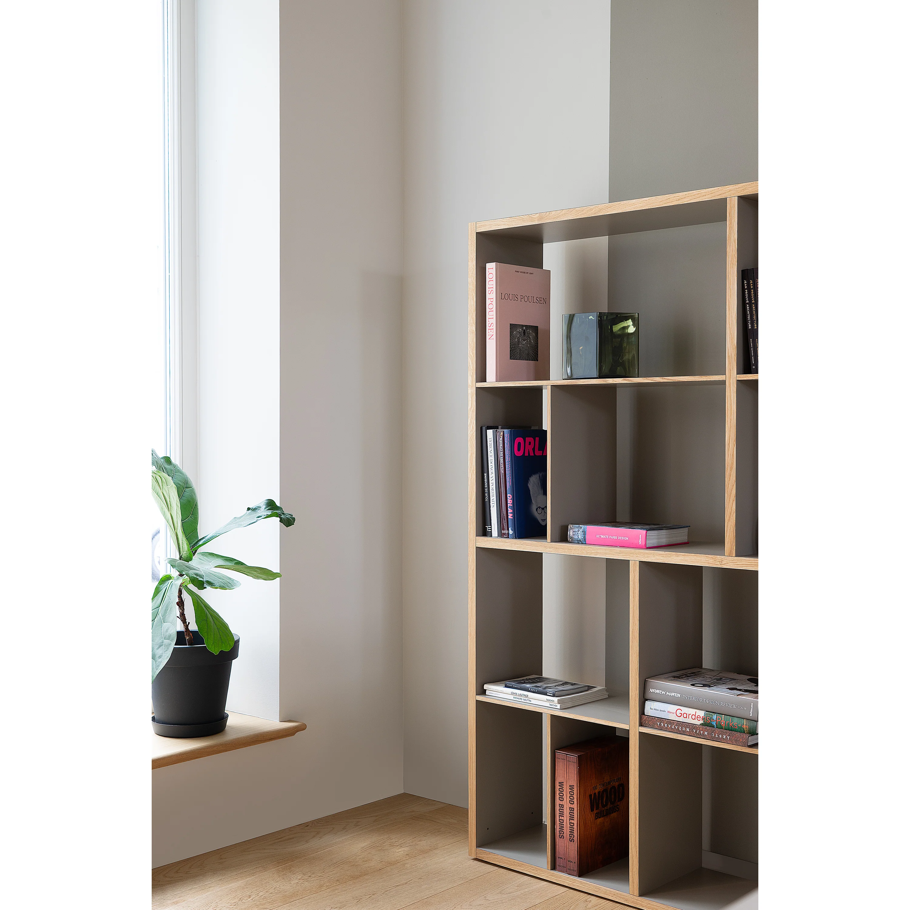 MINT Furniture KAST M, 112 x 30 x 179 cm, eiken, grijs laminaat - Image 3