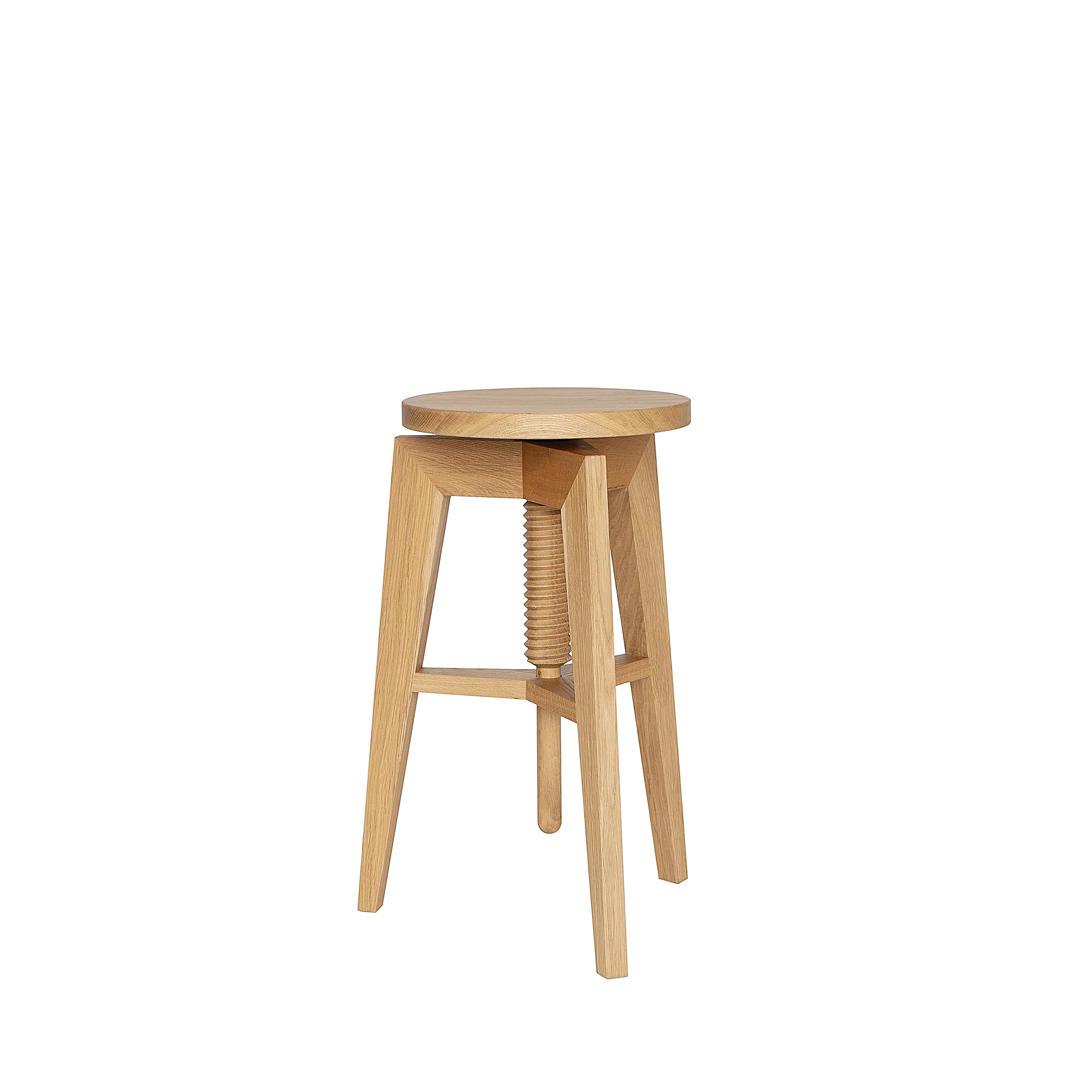 MINT Furniture Kruk SCREW BENCH L, 42 × 42 × 63 (82) cm, eiken - Image 6